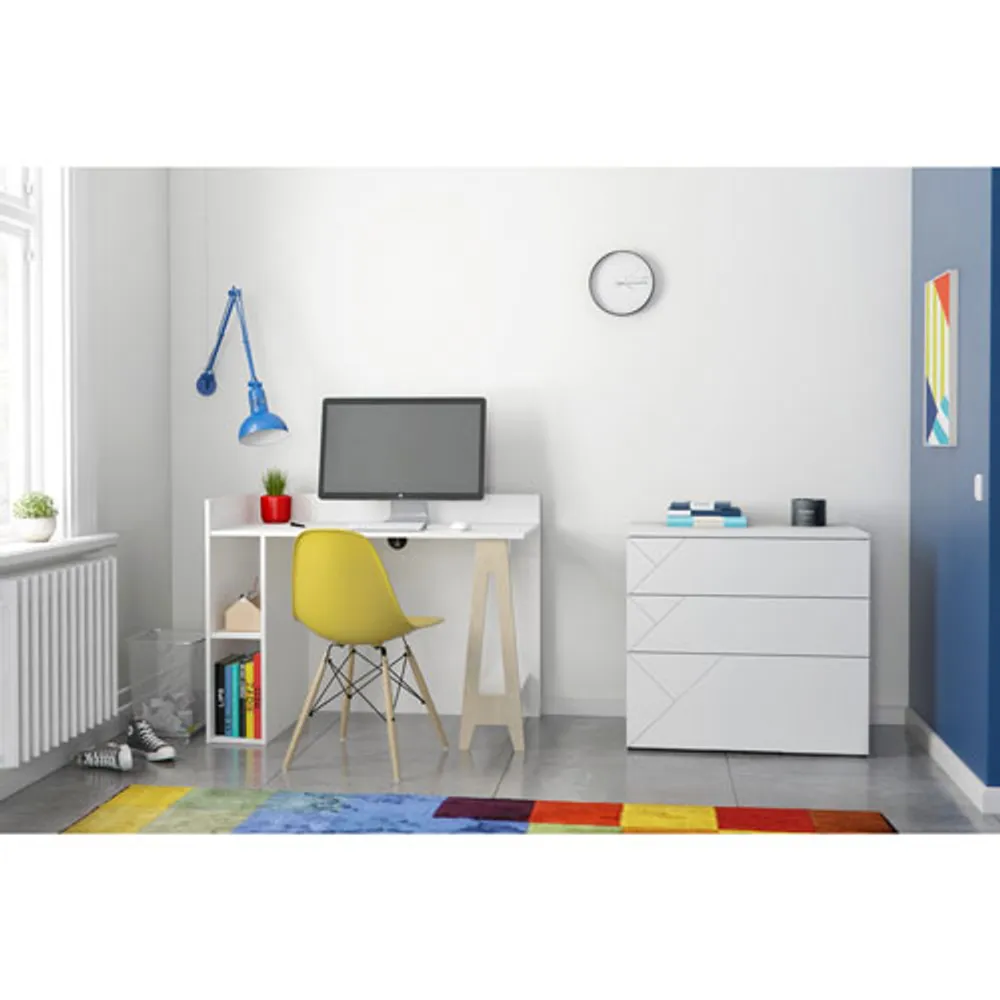 Atypik 47.25"W Computer Desk with Open Storage - White