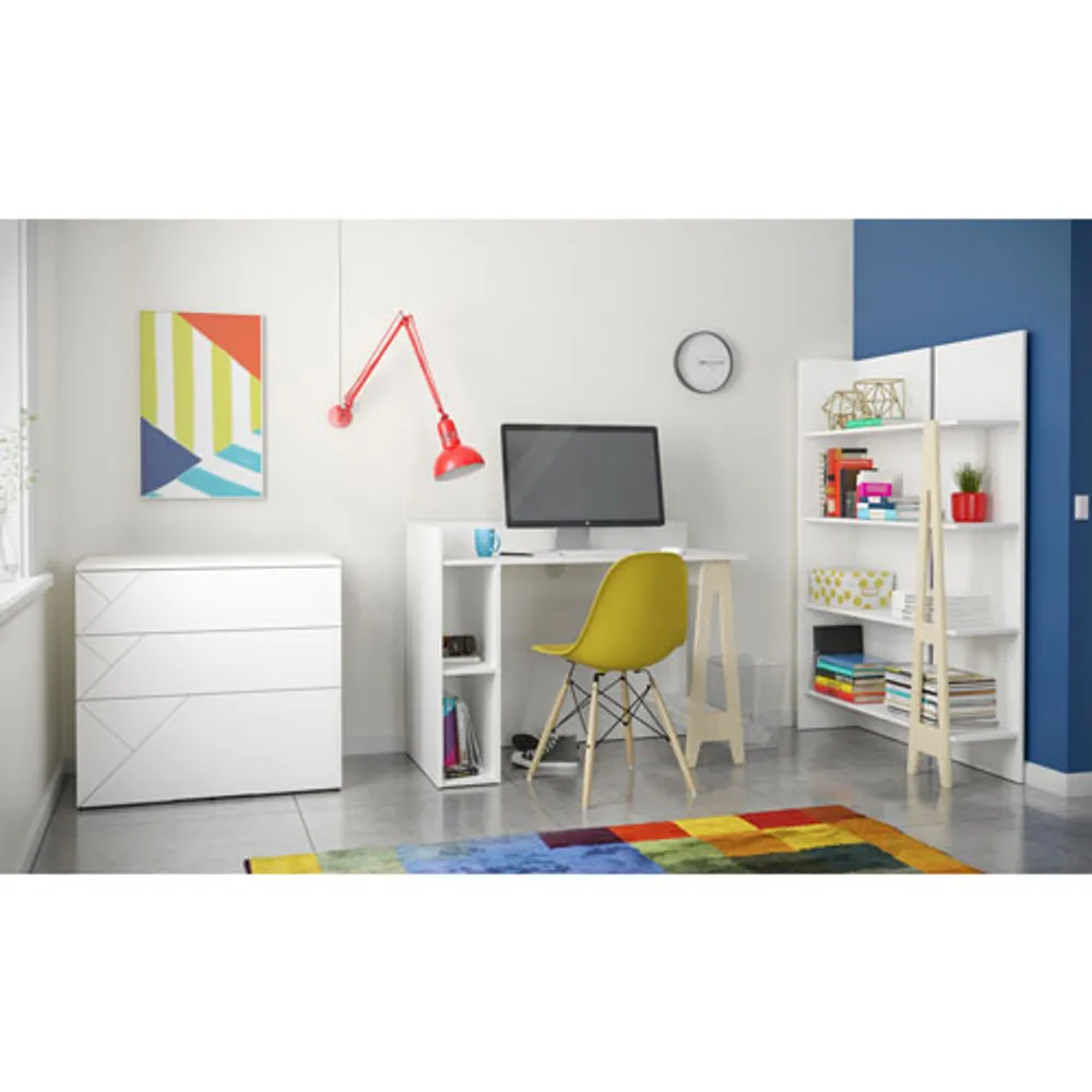 Atypik 47.25"W Computer Desk with Open Storage - White