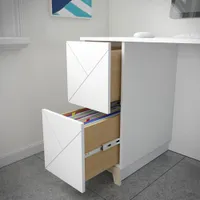 Atypik 47.25"W Computer Desk with 2 Drawers - White