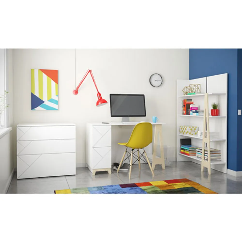 Atypik 47.25"W Computer Desk with 2 Drawers - White