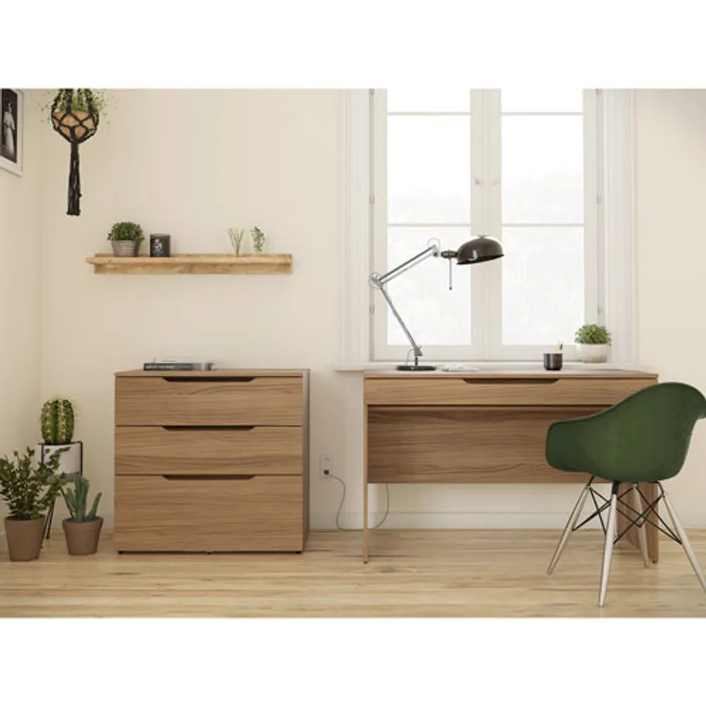 Arobas 47.75"W Writing Desk with Drawer - Nutmeg