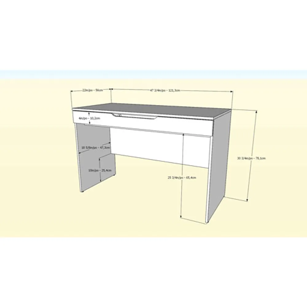 Arobas 47.75"W Writing Desk with Drawer - Nutmeg