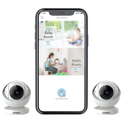 Invidyo Video Baby Monitor with Night Vision and Two-Way Communication (INV300-2) - 2-Pack