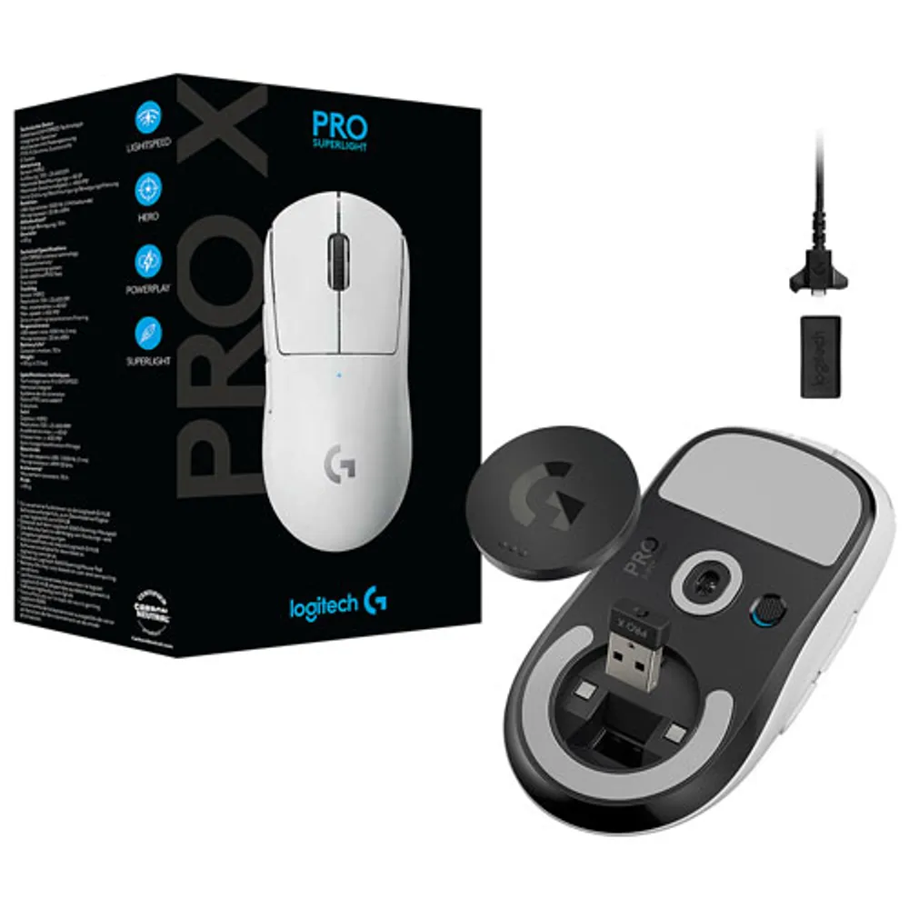 Souris de jeu optique sans fil à capteur HERO 25600 ppp G Pro X Superlight de Logitech