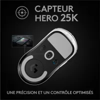 Souris de jeu optique sans fil à capteur HERO 25600 ppp G Pro X Superlight de Logitech