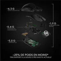 Logitech G Pro X Superlight 25600 DPI Wireless HERO Optical Gaming Mouse - Black