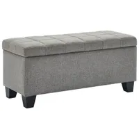 Lila Fabric Storage Ottoman - Grey