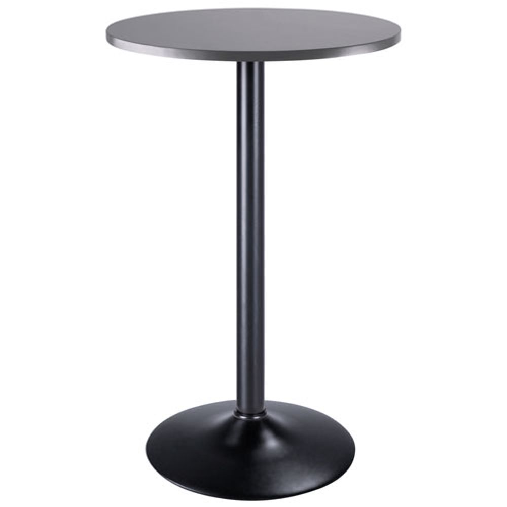 Tarah Transitional Round Bar Table - Slate Grey/Black