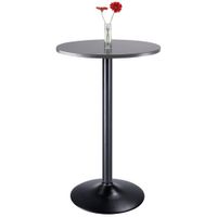 Tarah Transitional Round Bar Table - Slate Grey/Black