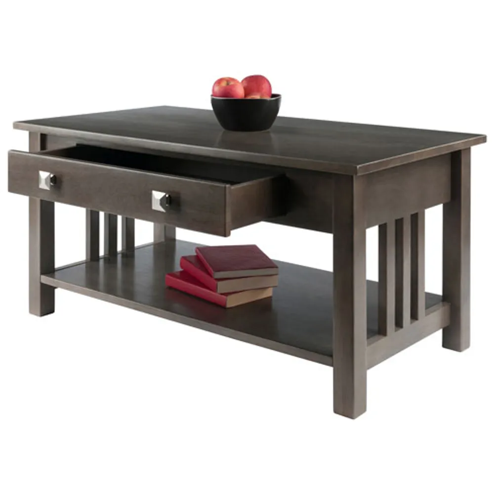 Stafford Transitional Rectangular Coffee Table - Oyster Grey