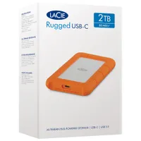 Disque dur externe portatif USB-C Rugged 2 To de LaCie pour PC/Mac (STFR2000800) - Orange