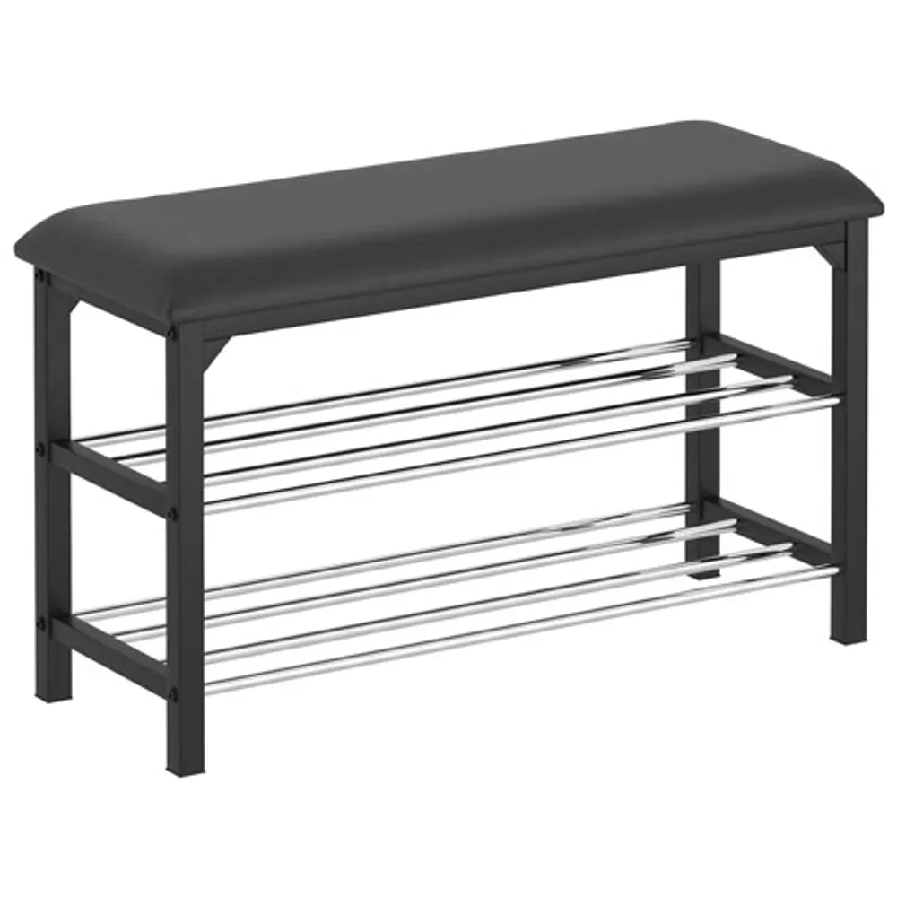 Foster Modern Faux Leather Bench - Black