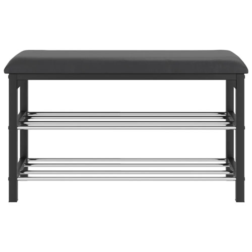 Foster Modern Faux Leather Bench - Black