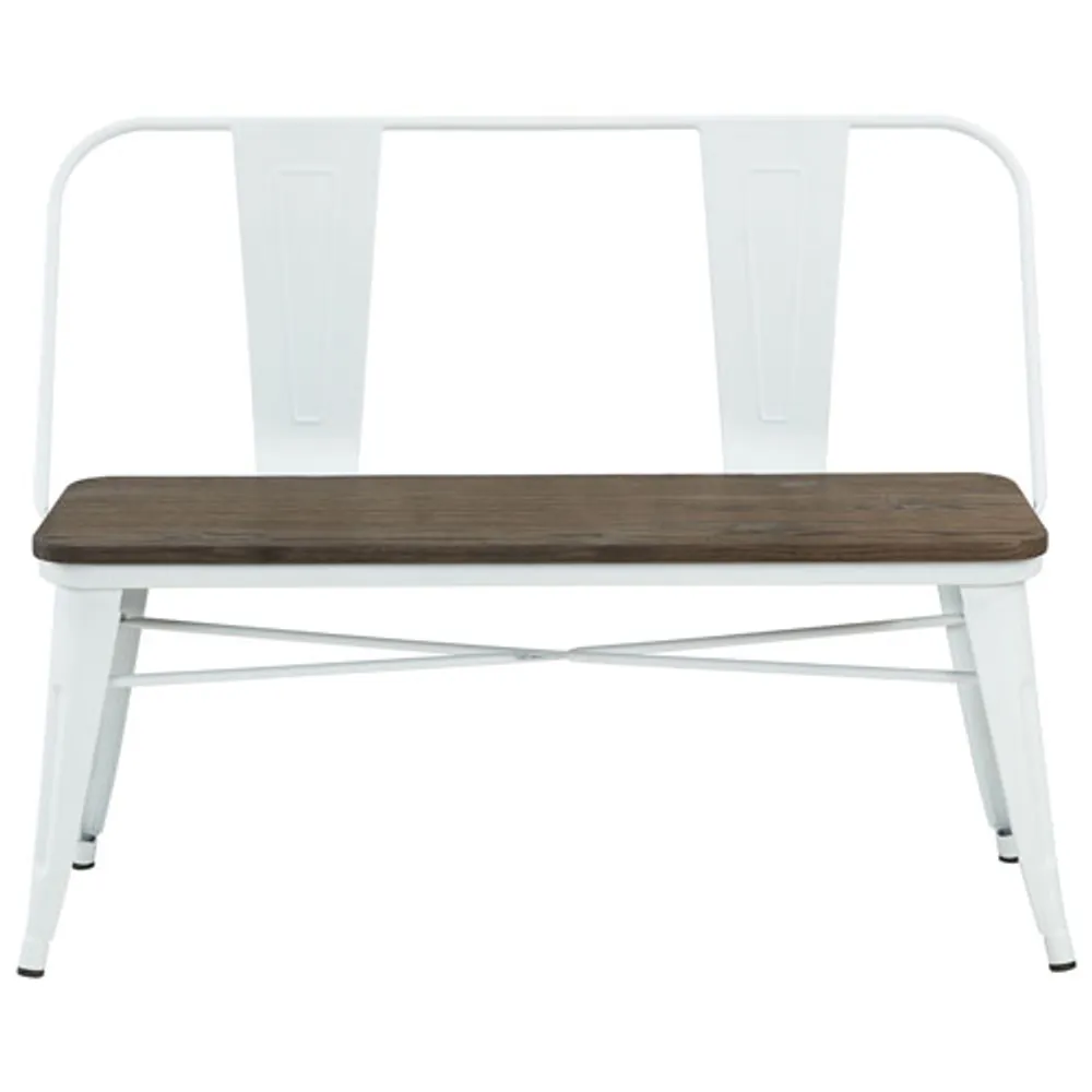 Modus Transitional Bench with Back - White