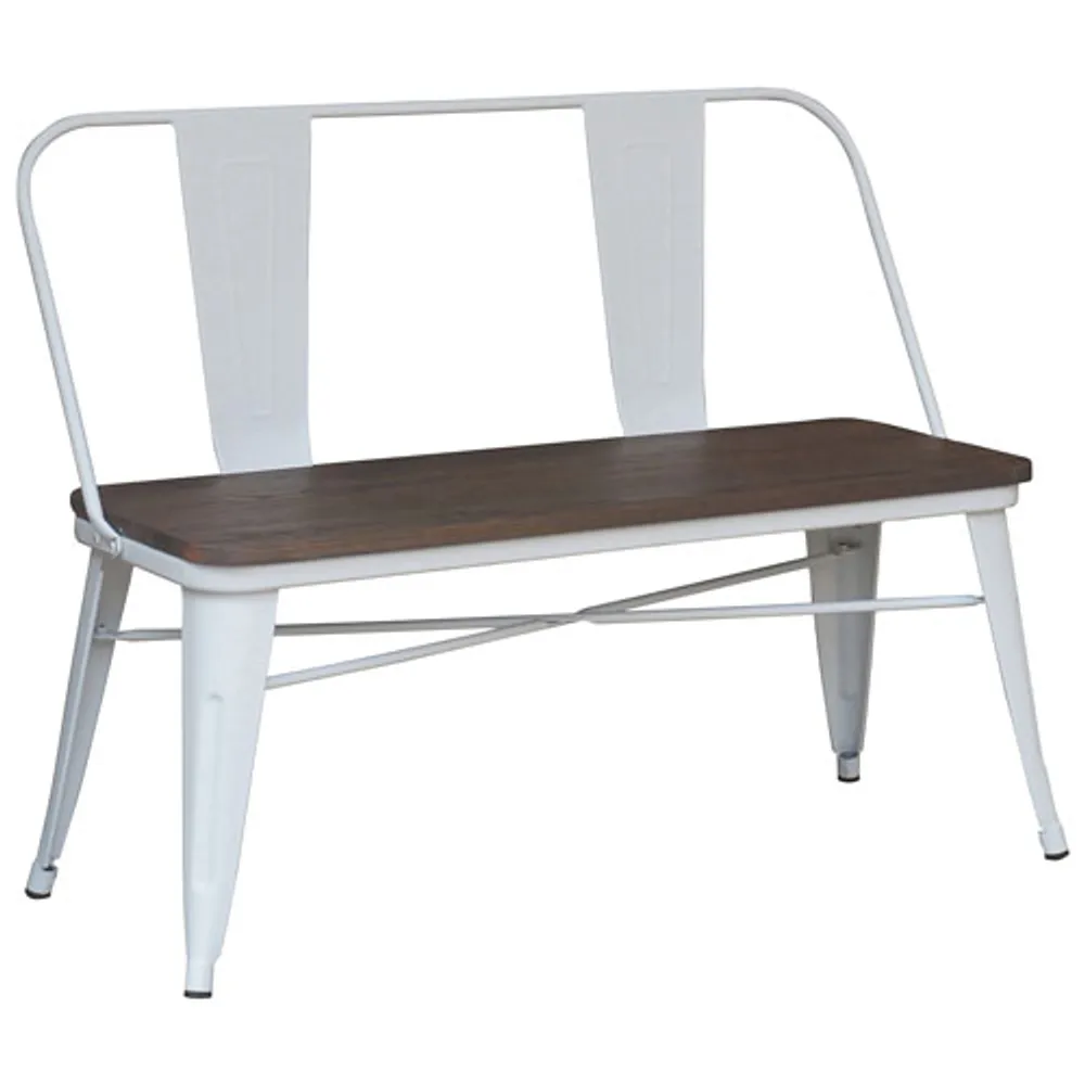 Modus Transitional Bench with Back - White