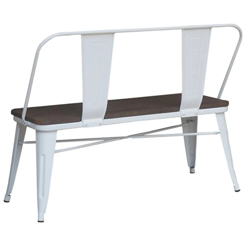 Modus Transitional Bench with Back - White