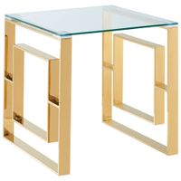 Eros Contemporary Square Accent Table - Gold