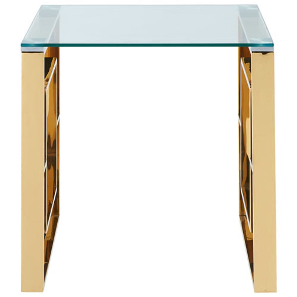 Eros Contemporary Square Accent Table - Gold