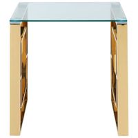 Eros Contemporary Square Accent Table - Gold