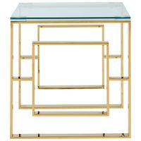 Eros Contemporary Square Accent Table - Gold