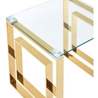 Eros Contemporary Square Accent Table - Gold