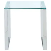 Zevon Contemporary Square Accent Table - Silver