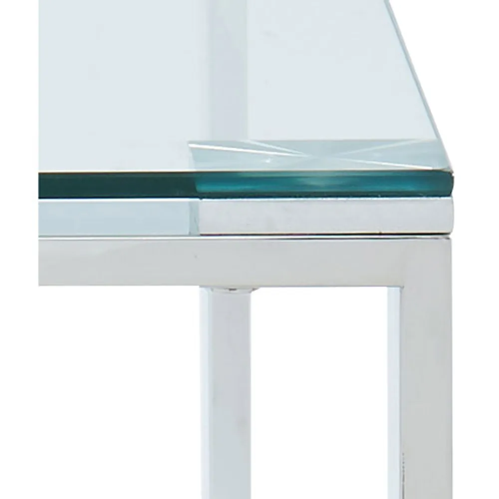 Zevon Contemporary Square Accent Table - Silver