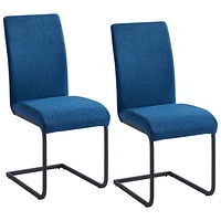 Vespa Contemporary Fabric Dining Chair - Set of 2 - Blue