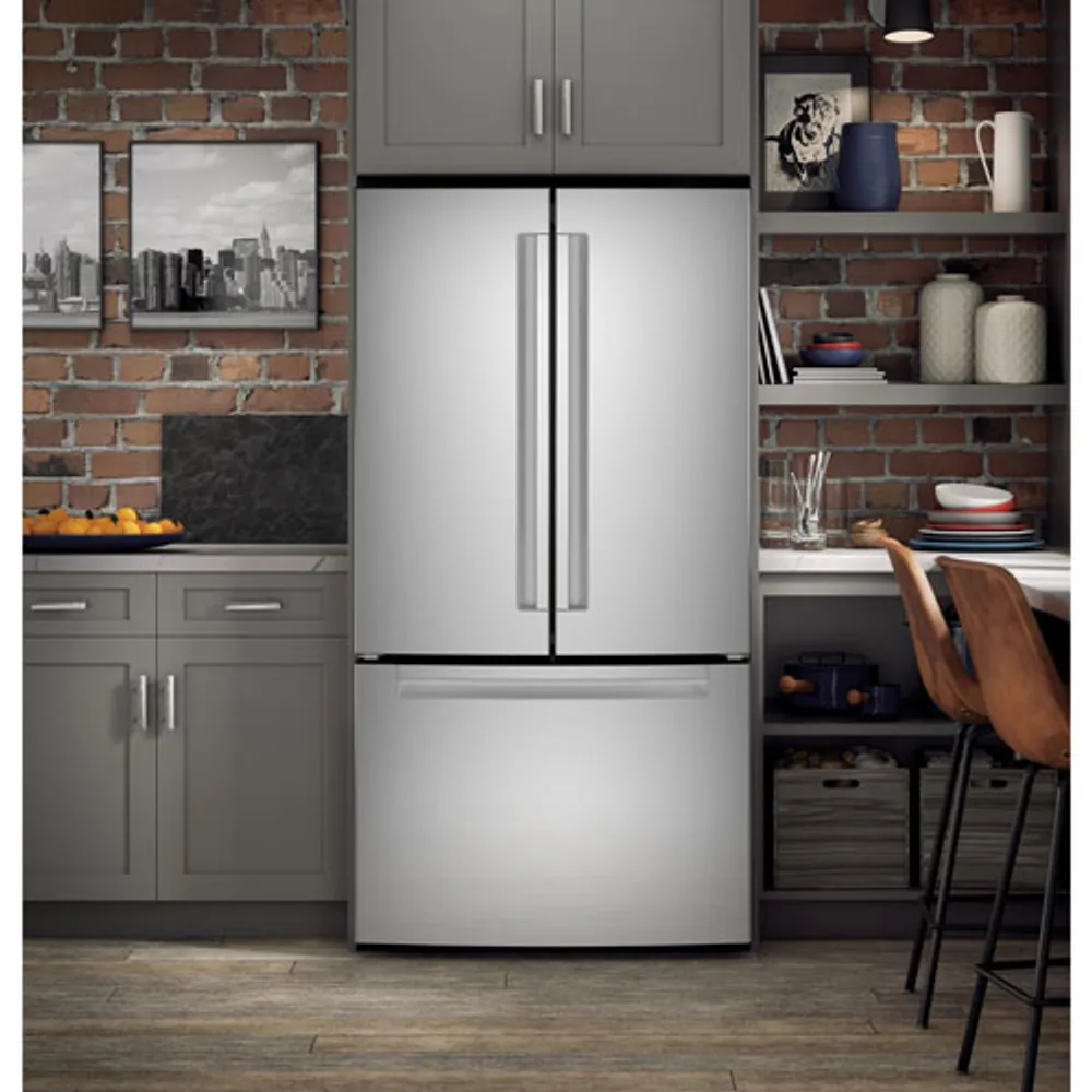 Haier 36" 27 Cu. Ft. French Door Refrigerator w/ Water & Ice Dispenser (QNE27JYMFS) - Stainless