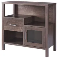 Brassex Modern 4-Shelf 1-Drawer Storage Cabinet - Walnut Oak