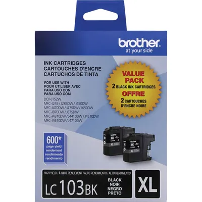 Brother Black Ink (LC103-2PKS) - 2 Pack