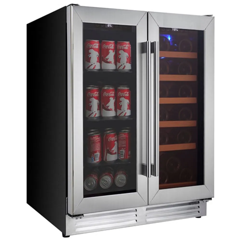 Koolatron 18-Bottle/56-Can Dual Temperature Wine Cellar (KBBC-22) - Black/Stainless Steel