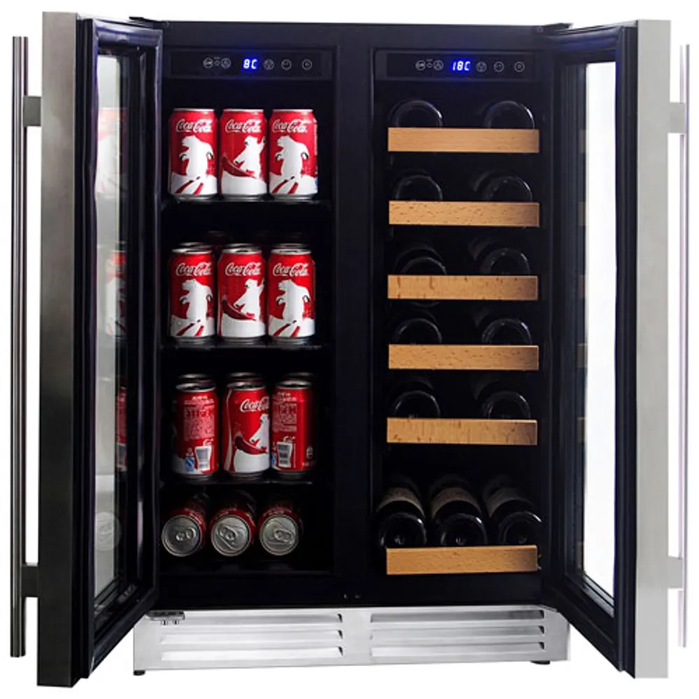 Koolatron 18-Bottle/56-Can Dual Temperature Wine Cellar (KBBC-22) - Black/Stainless Steel