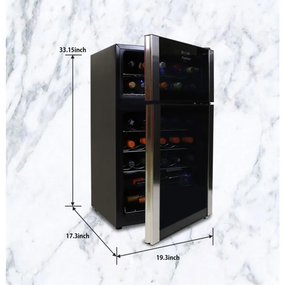 Koolatron 29-Bottle Dual Zone Freestanding Wine Cooler / Wine Fridge