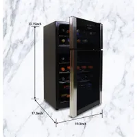 Koolatron 29-Bottle Freestanding Dual Temperature Zone Wine Cellar (WC29) - Black/Stainless Steel