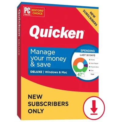 Quicken Deluxe (PC/Mac) - New Subscriber - 1 Year - English - Digital Download