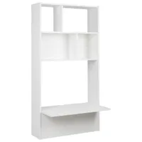 Prepac Tall Modern 30.75"W Floating Desk with Shelves - White