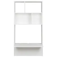 Prepac Tall Modern 30.75"W Floating Desk with Shelves - White