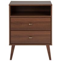 Milo Mid-Century Modern 2-Drawer Nightstand - Cherry