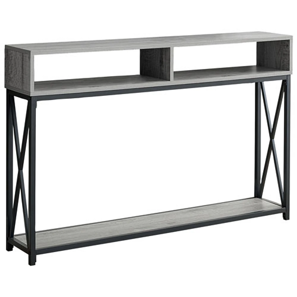 Monarch Contemporary Rectangular Console Table with 3 Shelves