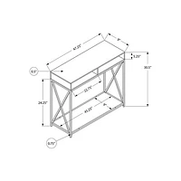 Monarch Contemporary Rectangular Console Table with 3 Shelves