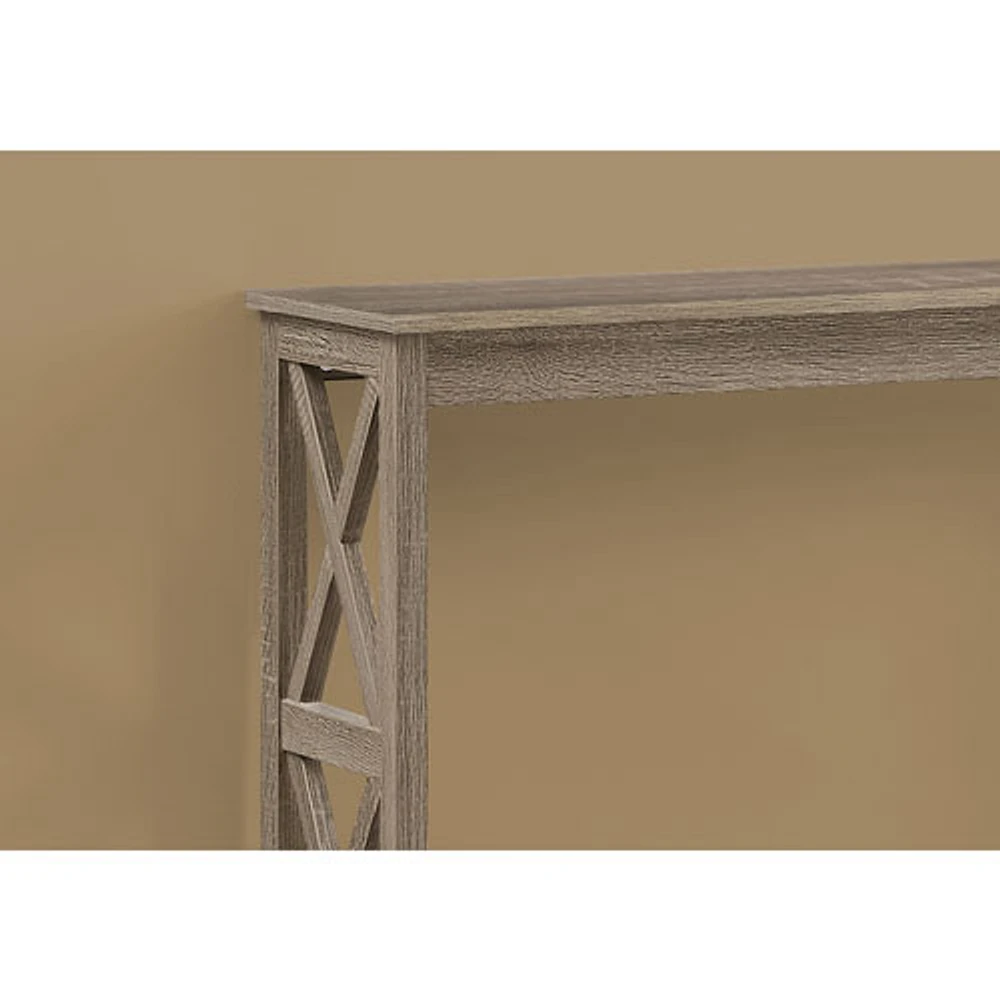 Monarch Transitional Rectangular Console Table with 1 Shelf - Dark Taupe