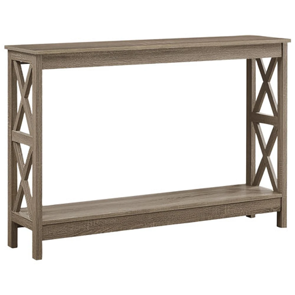 Monarch Transitional Rectangular Console Table with 1 Shelf - Dark Taupe