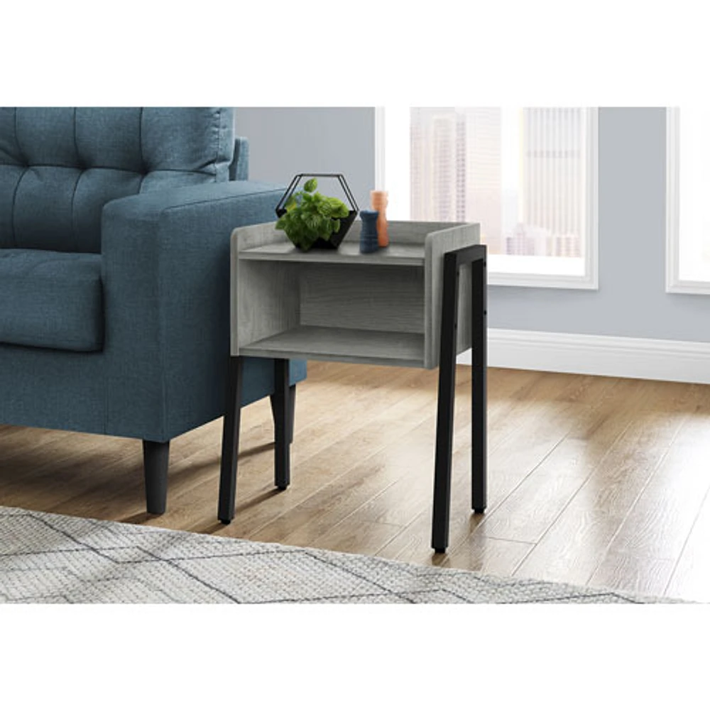 Monarch Contemporary Rectangular End Table with Shelf