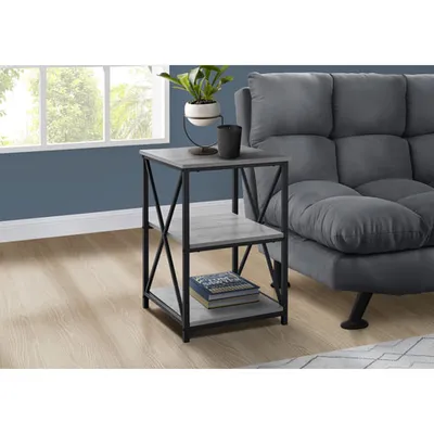 Monarch Contemporary Square End Table with Shelves