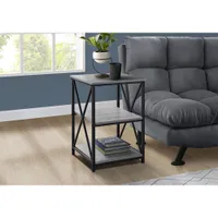 Monarch Contemporary Square End Table with Shelves