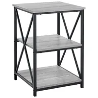 Monarch Contemporary Square End Table with Shelves