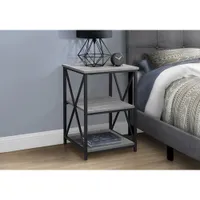 Monarch Contemporary Square End Table with Shelves