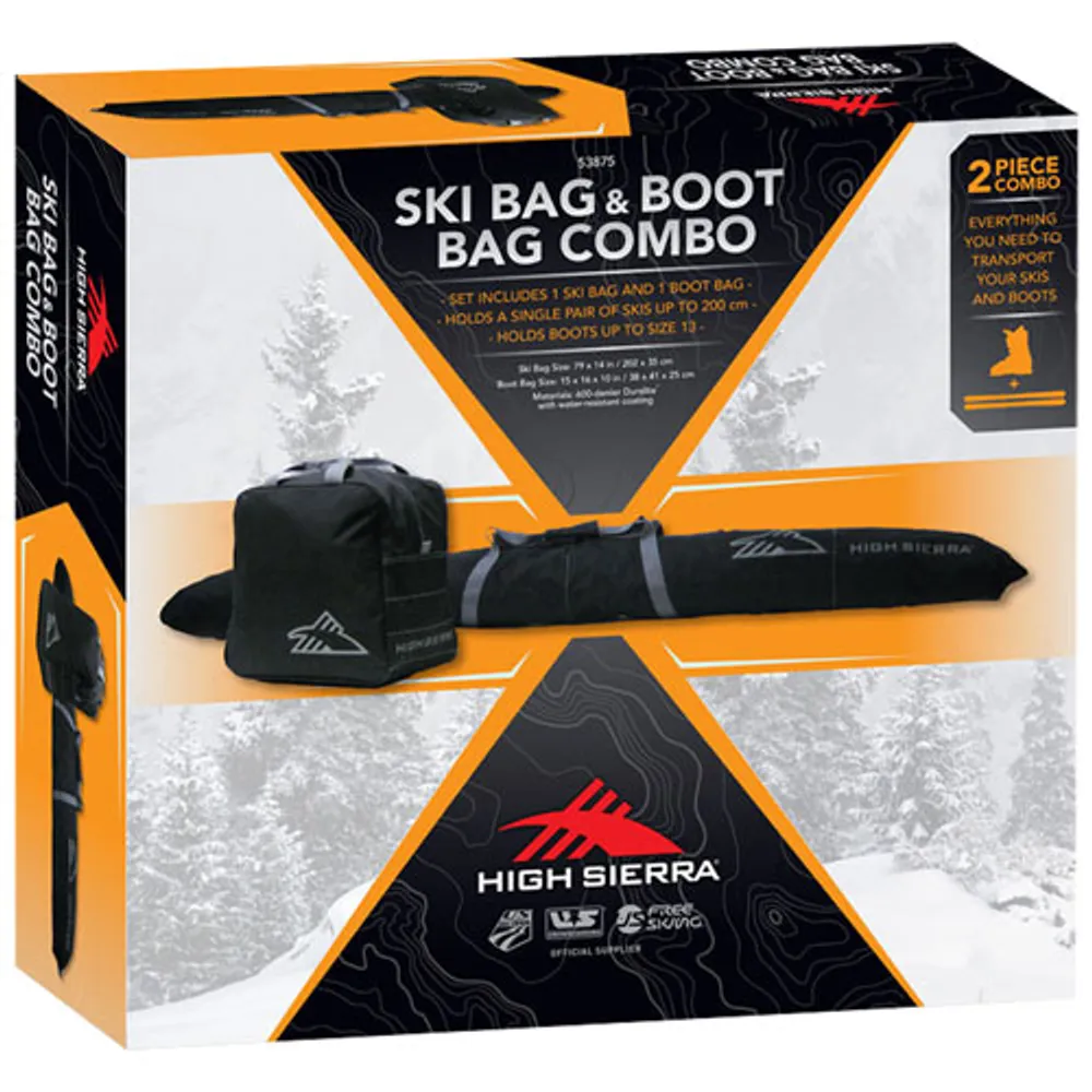 High Sierra Ski Bag & Boot Bag Combo - Black