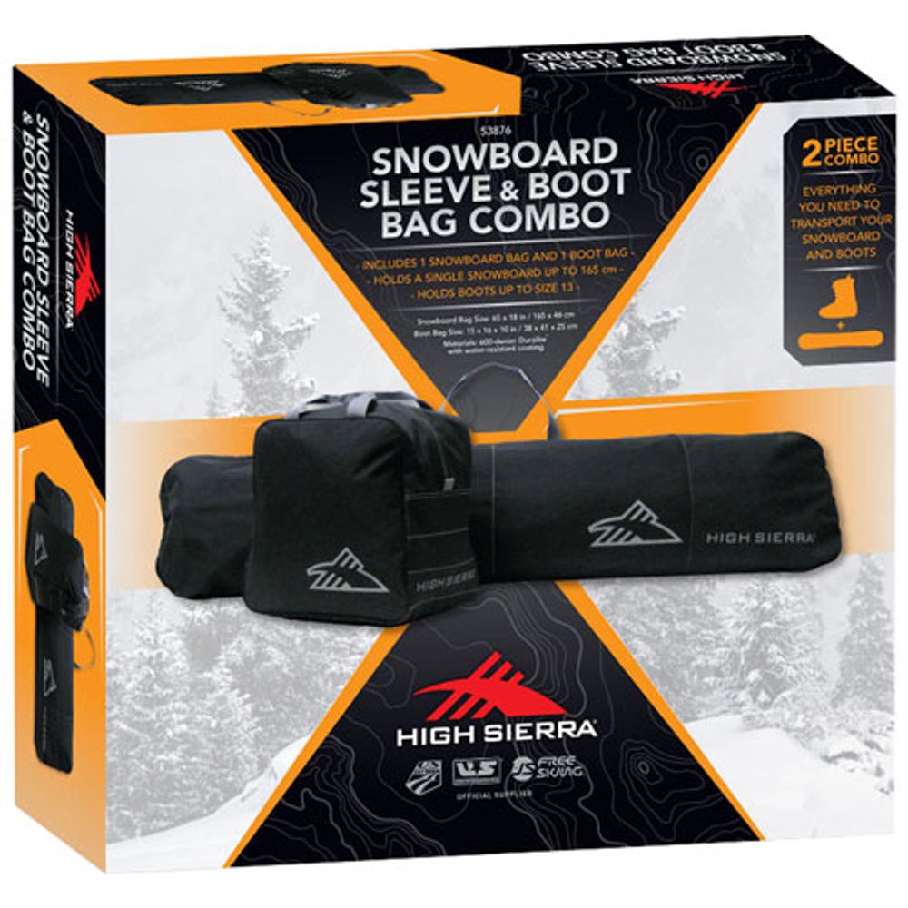 High Sierra Snowboard Sleeve & Boot Bag Combo - Black